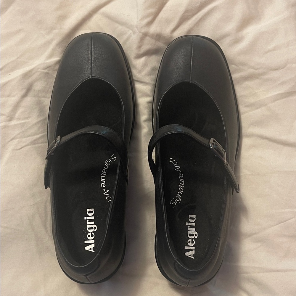 Alegria Women's Black Mary Jane Wedges NIB